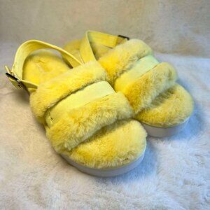 Koolaburra By UGG Women Fuzz'n Yellow Slipper Sandals